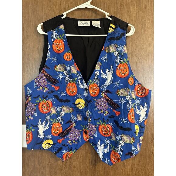 Basic Editions Jackets & Blazers - Basic Editions plus 1x Halloween Vest Ghost pumpkins skeleton witch Frankenstein